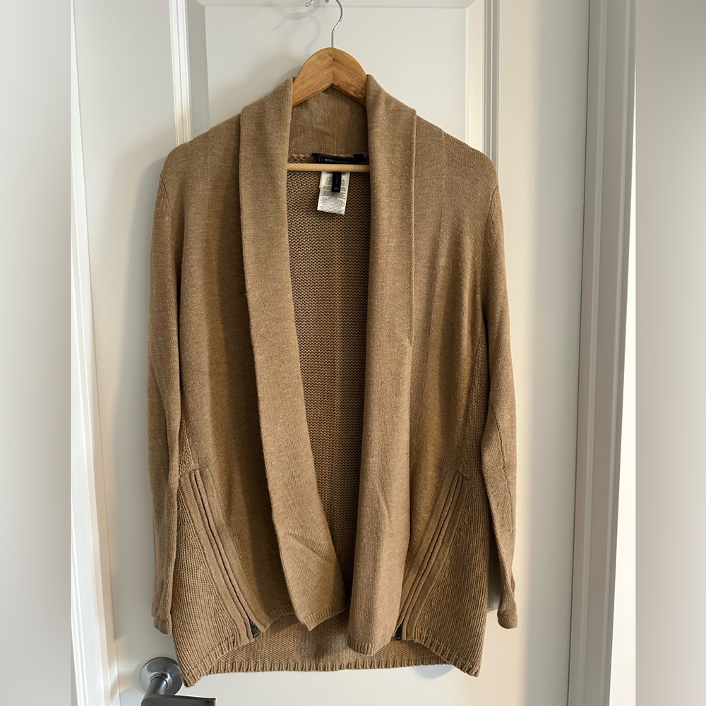 BCBG Open Knit Sweater, size xxs/xs, camel color